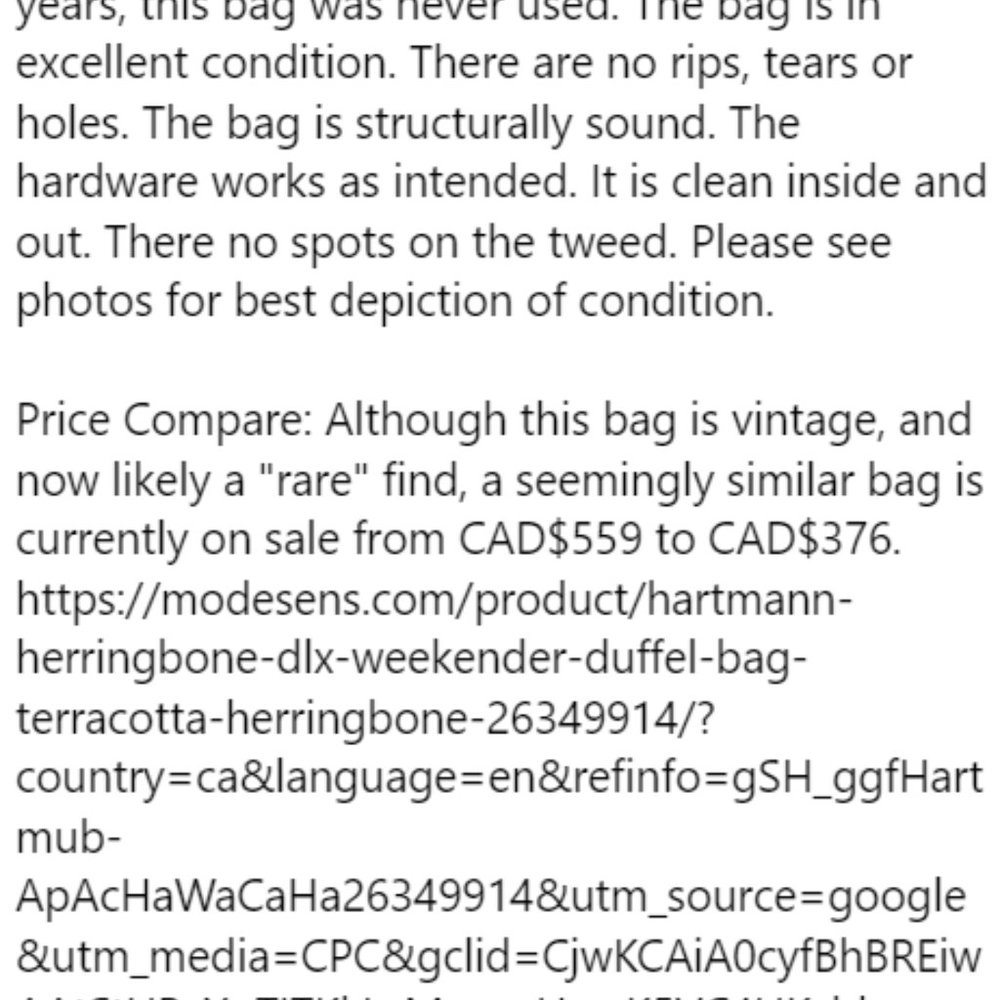 Hartmann Carry-On Doctor Bag Style Duffel Tweed - Picture 6 of 6